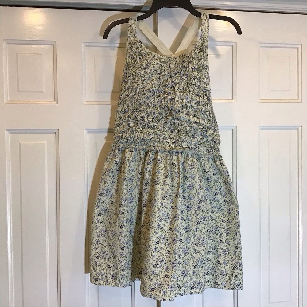 Free People Petunia Mini Dress Sz M 100% Cotton Smocked Boho Coquette Girlhood